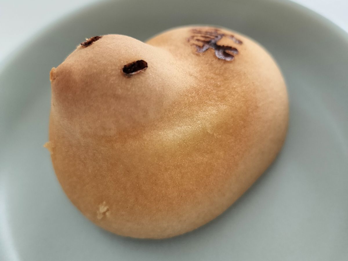 女性や子供に喜ばれるお菓子。鮎屋のかいつぶり。中は優しい甘さの白あん。滋賀のお土産。
